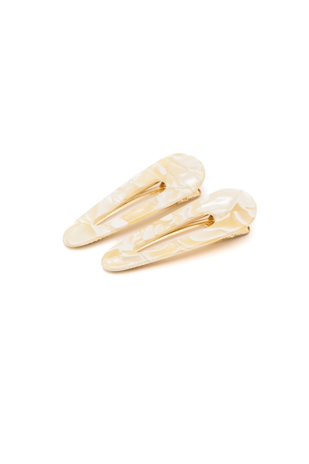 2 Pack Teardrop Hair Clip in Gold Shell Womens Southern Soul Collectives 