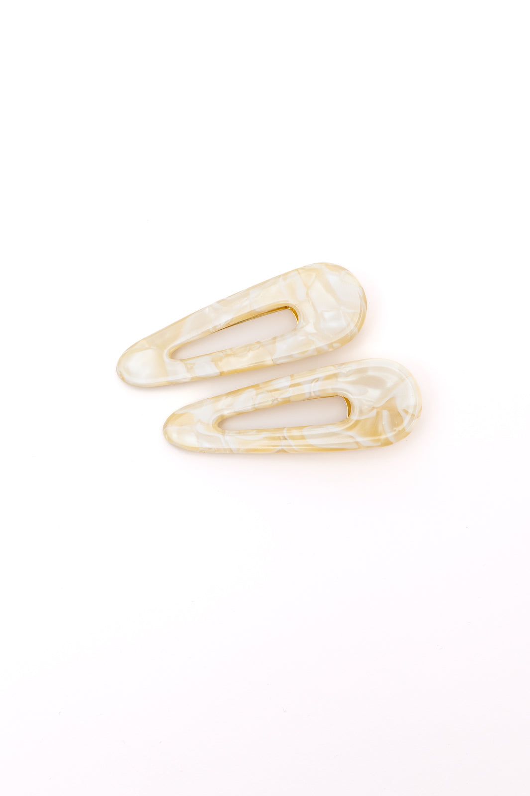 2 Pack Teardrop Hair Clip in Gold Shell Womens Southern Soul Collectives 