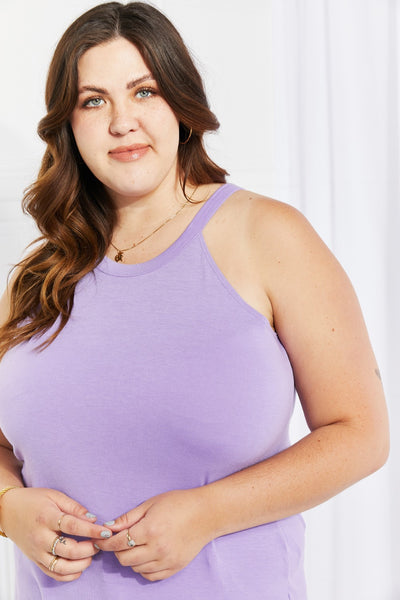Zenana Sweet & Simple Halter Neck Tank in Lavender  Southern Soul Collectives 