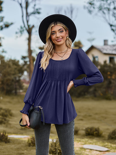 Puff Sleeve Pleated Blouse  Southern Soul Collectives 