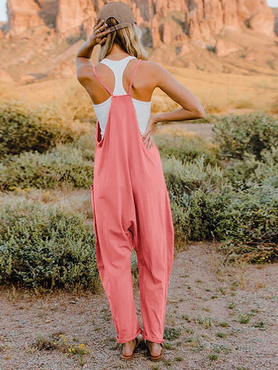 Double Take Full Size Sleeveless V-Neck Pocketed Jumpsuit  Southern Soul Collectives 