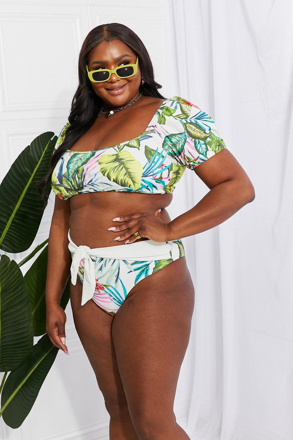 Vacay Ready Puff Sleeve Bikini in Floral  Southern Soul Collectives 
