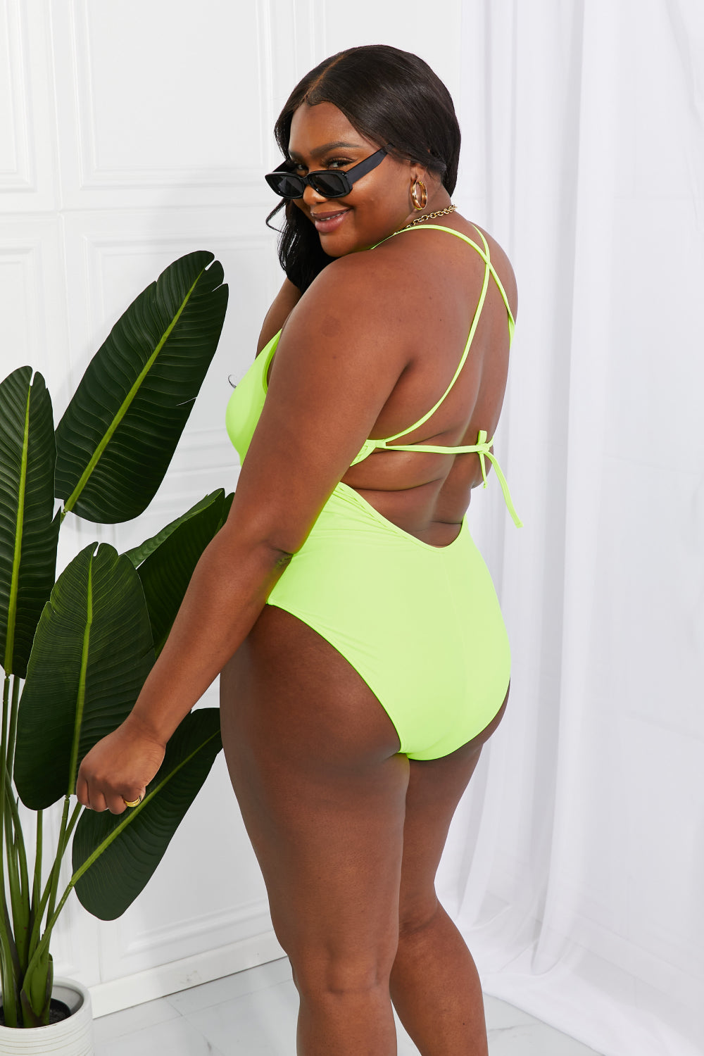 High Tide One-Piece Swimsuit  in Lemon-Lime  Southern Soul Collectives 