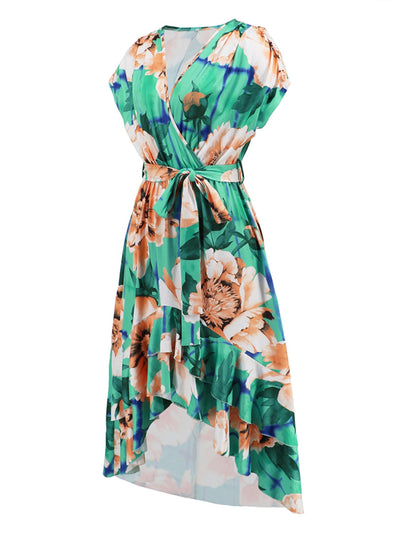 Ruffled Tied Floral Surplice Dress  Southern Soul Collectives