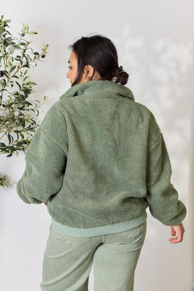 Zip Up Collared Neck Jacket in Winter Sage  Southern Soul Collectives