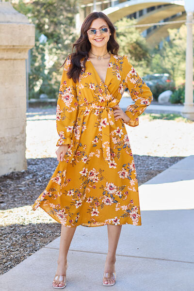 Floral Tie Back Flounce Sleeve Dress in  Southern Soul Collectives