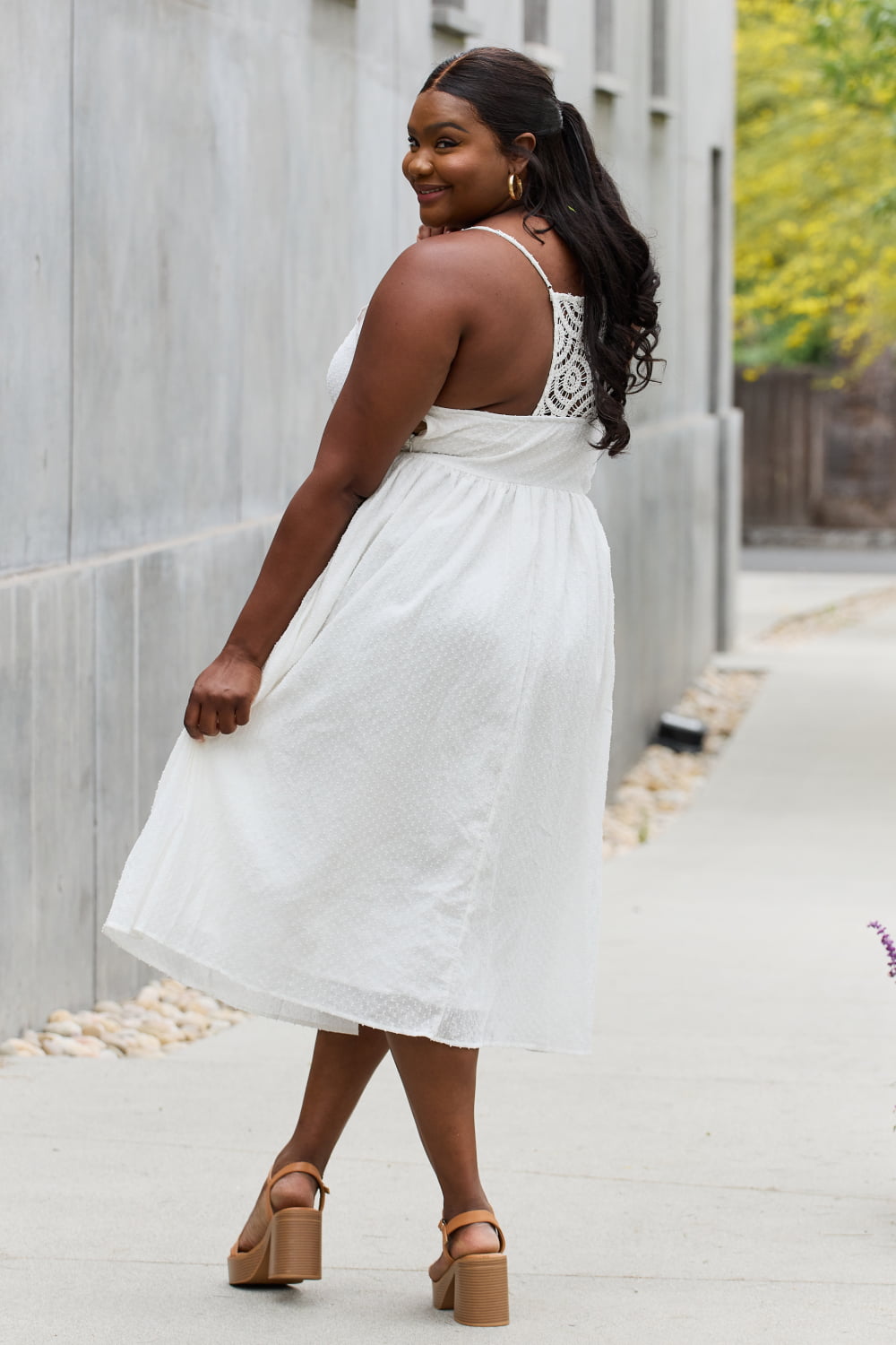 White Birch Full Size Lace Detail Sleeveless Lace Midi Dress  Southern Soul Collectives 
