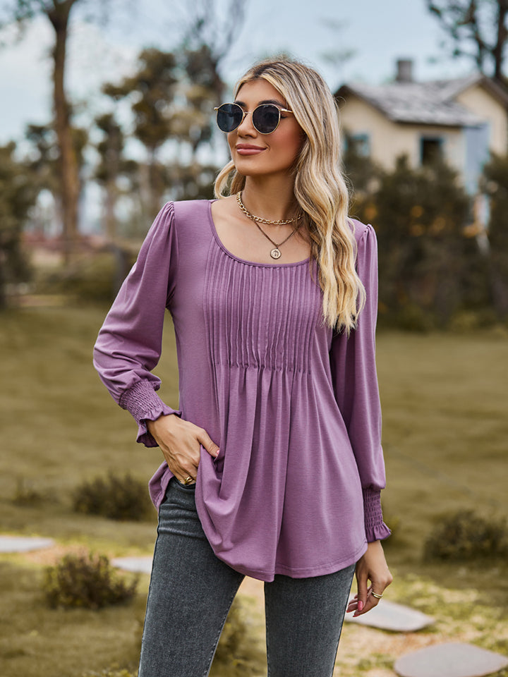 Puff Sleeve Pleated Blouse  Southern Soul Collectives 