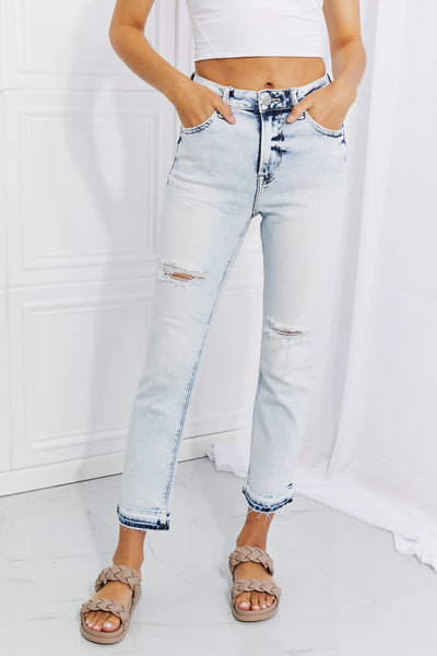 RISEN Camille Acid Wash Crop Straight Jeans  Southern Soul Collectives 