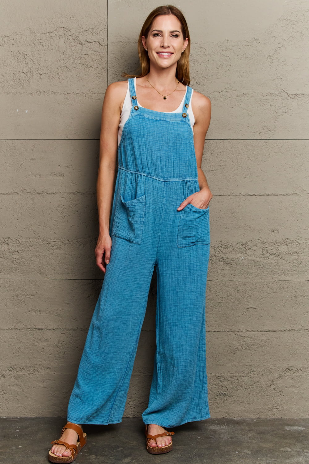 HEYSON Playful Mineral Wash Gauze Overalls  Southern Soul Collectives 