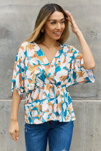 BOMBOM Floral Print Wrap Tunic Top  Southern Soul Collectives 