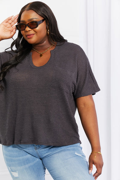 Zenana Spring It On Keyhole Jacquard Sweater in Gray  Southern Soul Collectives 
