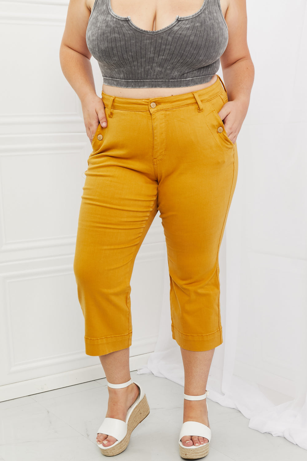 Judy Blue Jayza Full Size Straight Leg Cropped Jeans  Southern Soul Collectives 