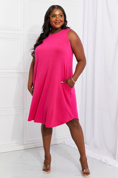 Zenana Still In Love Sleeveless Midi Dress in Hot Pink  Southern Soul Collectives 