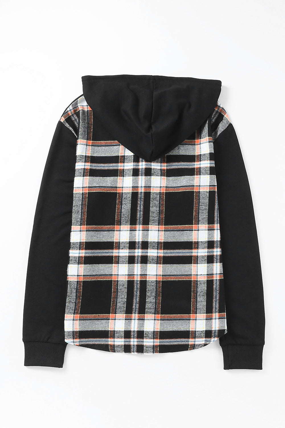 Plaid Drawstring Button Front Hooded Jacket  Southern Soul Collectives 