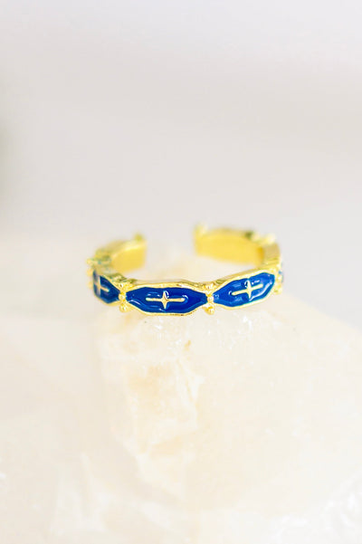 Mariana Hand Crafted Blue Cross Ring Womens Southern Soul Collectives 