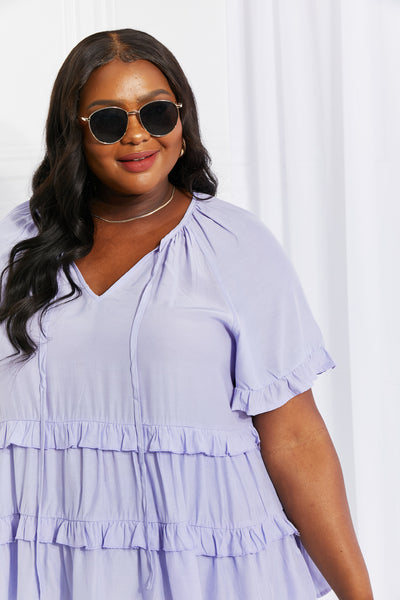 Meant To Be Tie Neck Ruffle Top in Periwinkle  Southern Soul Collectives 