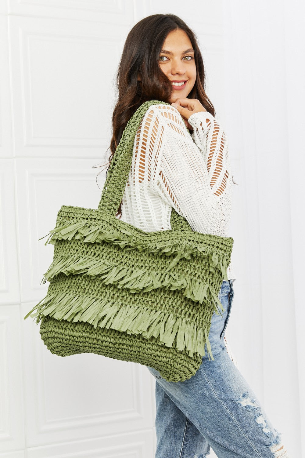 The Last Straw Fringe Straw Tote Bag  Southern Soul Collectives 