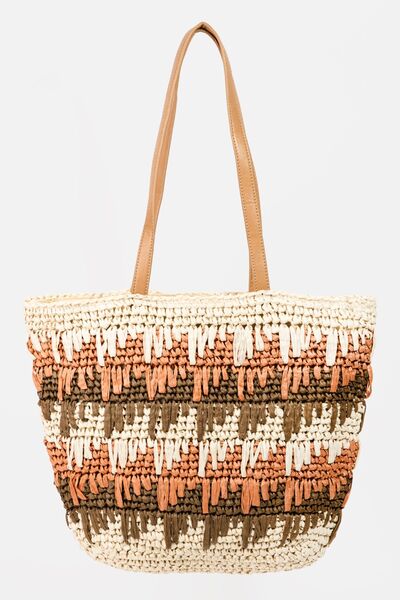 Straw Braided Striped Tote Bag  Southern Soul Collectives