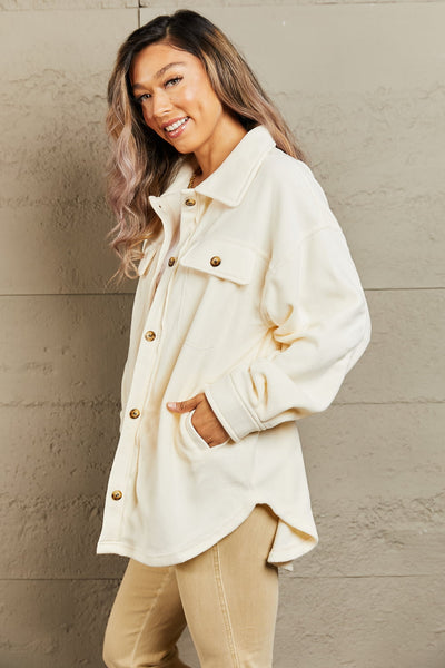 Heimish Cozy Girl Full Size Button Down Shacket  Southern Soul Collectives 