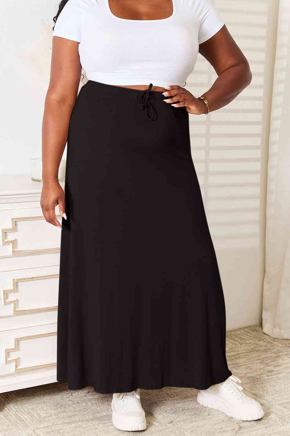 Soft Rayon Drawstring Waist Maxi Skirt Rayon in Multiple Colors  Southern Soul Collectives