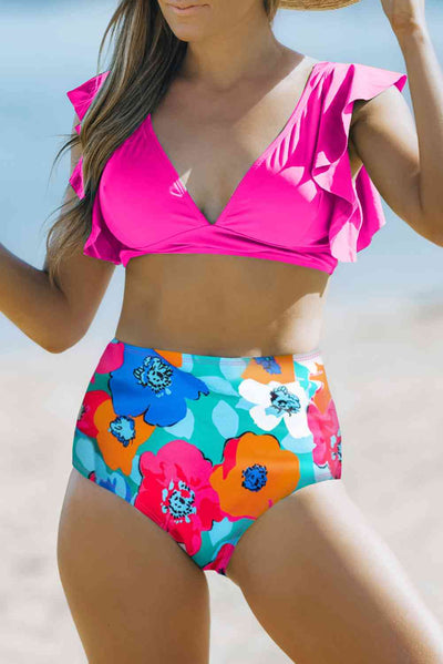 Cropped Swim Top and Floral Bottoms Set  Southern Soul Collectives