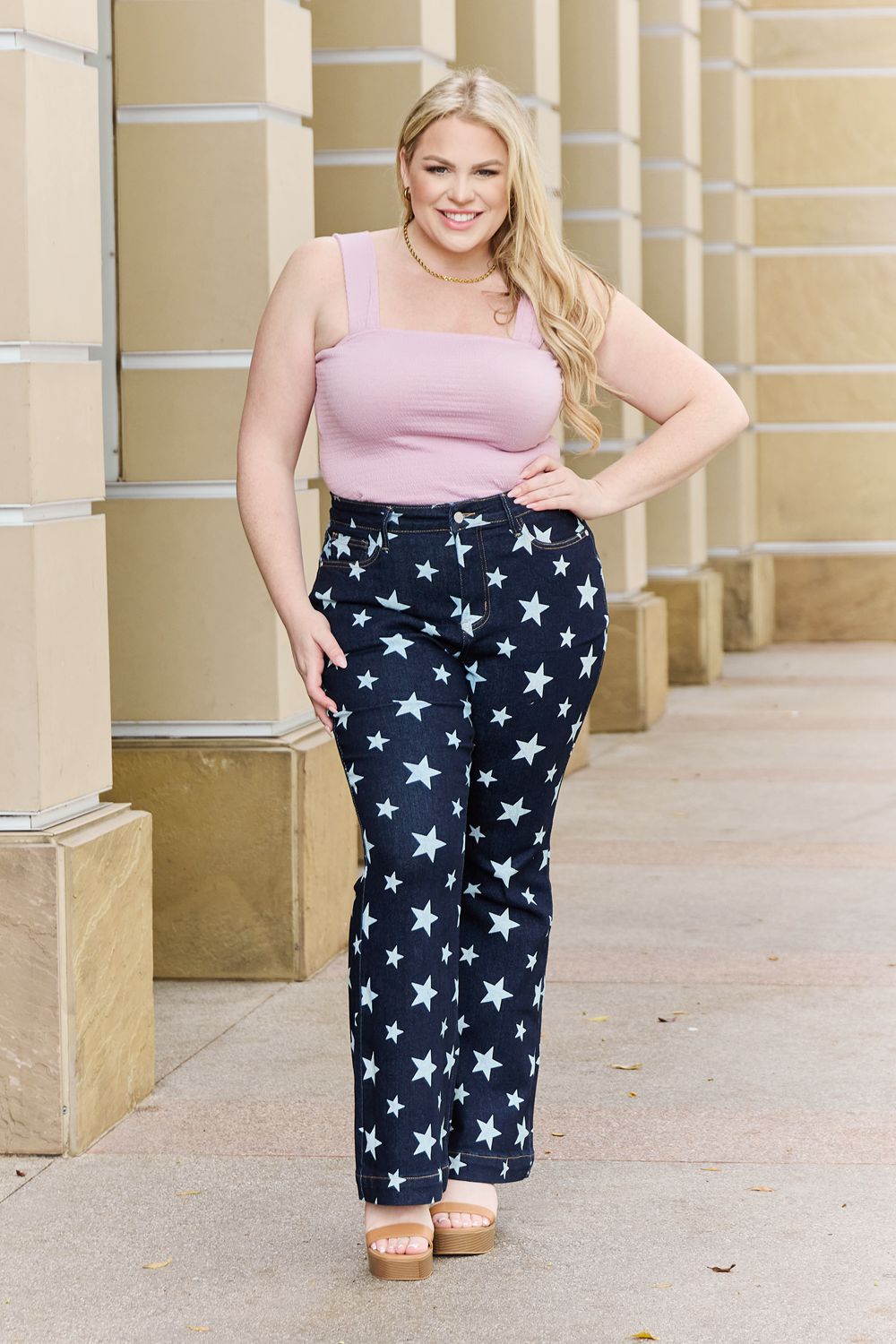 Judy Blue Janelle High Waist Star Print Flare Jeans  Southern Soul Collectives 