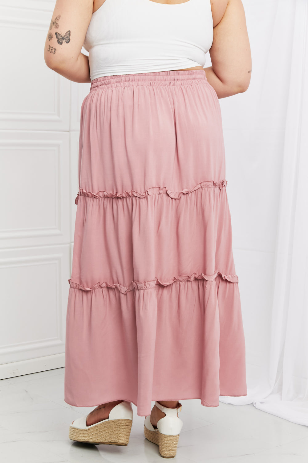 Summer Days Ruffled Maxi Skirt in Mauve  Southern Soul Collectives 
