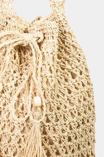Straw Braided Drawstring Tote Bag with Tassel in Two Colors  Southern Soul Collectives