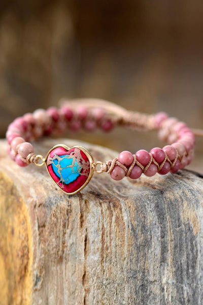 Handmade Heart Shape Natural Stone Bracelet  Southern Soul Collectives 