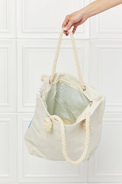 Picnic Date Blue Gingham Tassel Tote Bag  Southern Soul Collectives 
