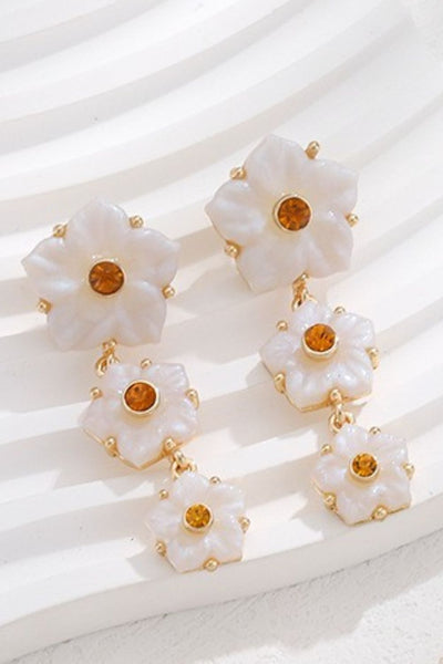 Contrast Resin Flower Earrings  Southern Soul Collectives 