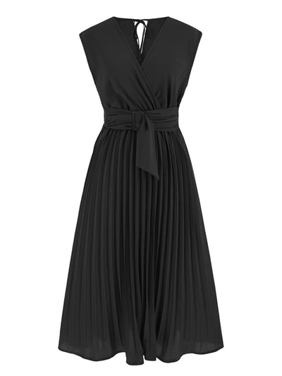 Tied Surplice Pleated Tank Dress  Southern Soul Collectives