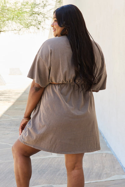 HEYSON Summer Field Cutout T-Shirt Dress in Taupe  Southern Soul Collectives 