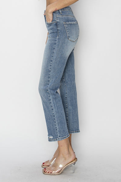 RISEN High Waist Distressed Cropped Jeans  Southern Soul Collectives