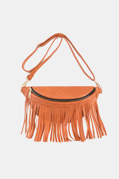 Fringed PU Leather Sling Bag  Southern Soul Collectives 