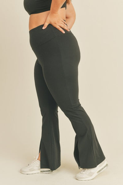 Kimberly C Slit Flare Leg Pants in Black  Southern Soul Collectives 