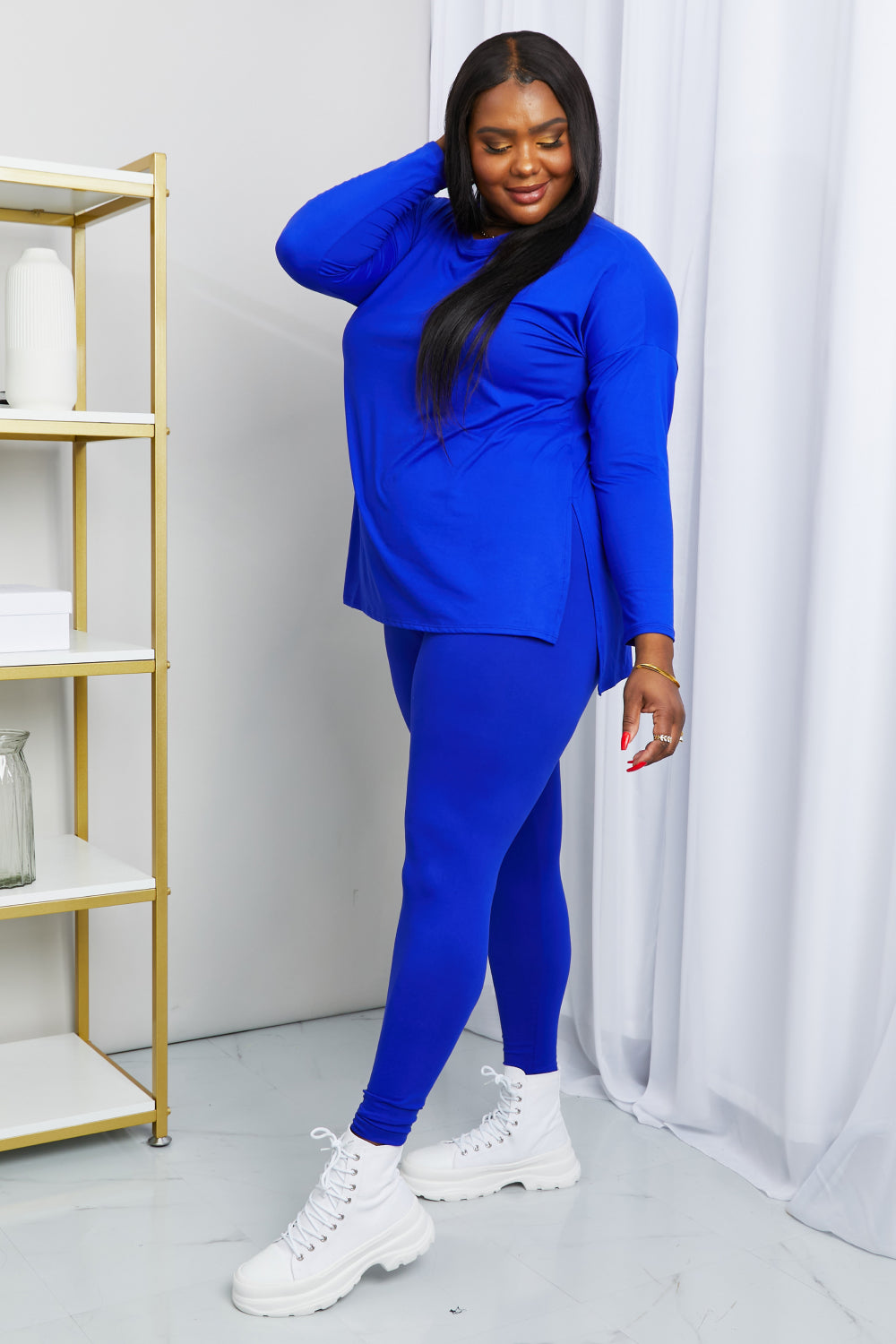 Zenana Ready to Relax Full Size Brushed Microfiber Loungewear Set in Bright Blue  Southern Soul Collectives 