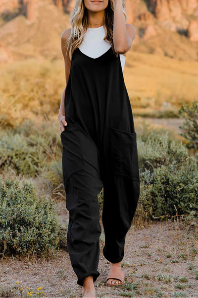 Double Take  V-Neck Sleeveless Jumpsuit with Pocket  Southern Soul Collectives 