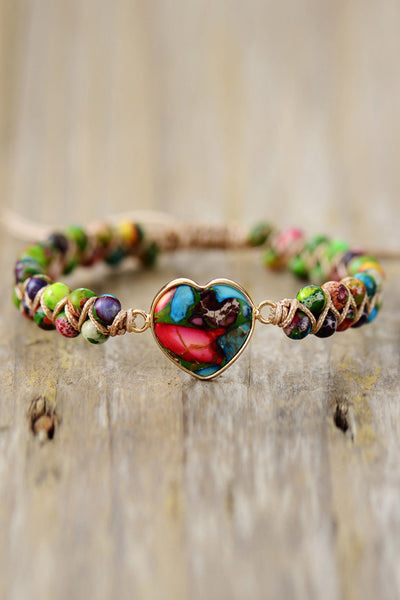 Handmade Heart Shape Natural Stone Bracelet  Southern Soul Collectives 