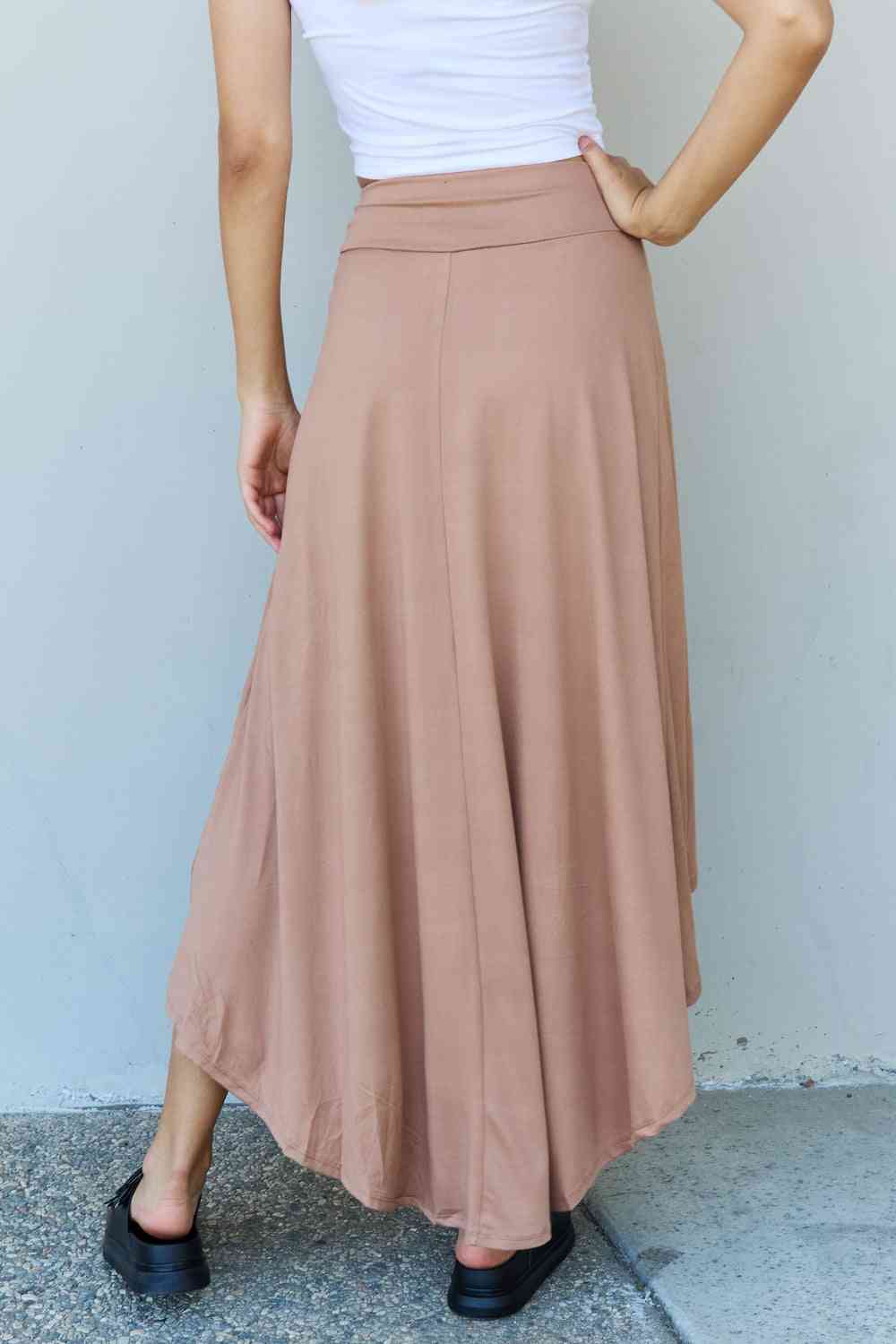 First Choice High Waisted Flare Maxi Skirt in Light Camel  Southern Soul Collectives
