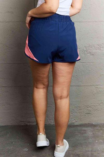 Put In Work High Waistband Contrast Detail Active Shorts in Navy  Southern Soul Collectives