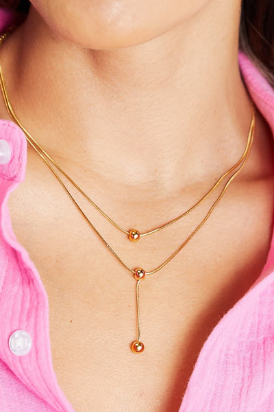 Adore Me Drop Ball Double-Layered Necklace  Southern Soul Collectives 