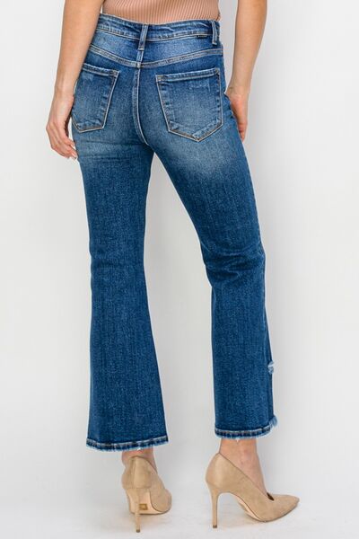 RISEN High Waist Raw Hem Flare Jeans  Southern Soul Collectives