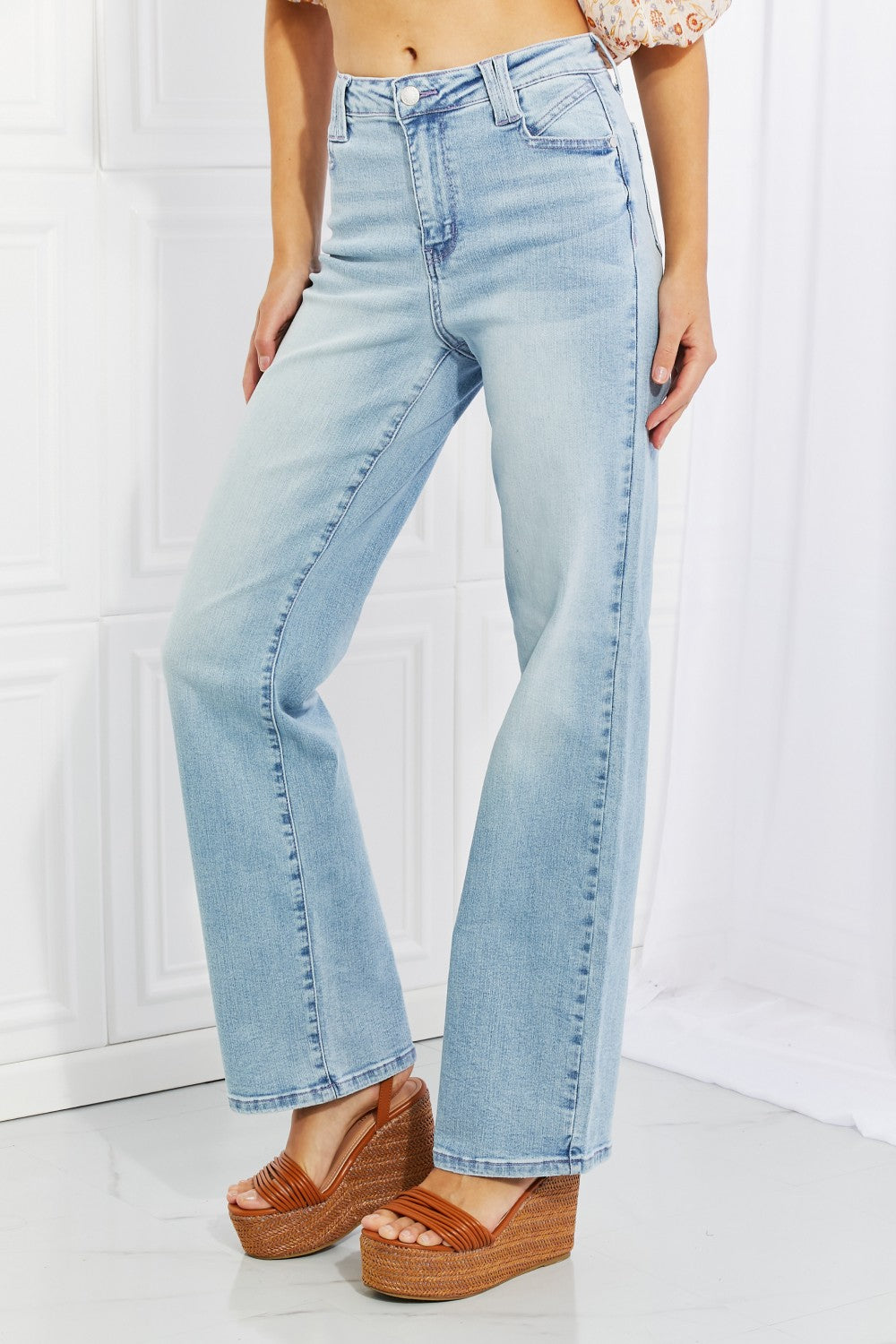 Judy Blue Harper Full Size High Waist Wide Leg Jeans  Southern Soul Collectives 