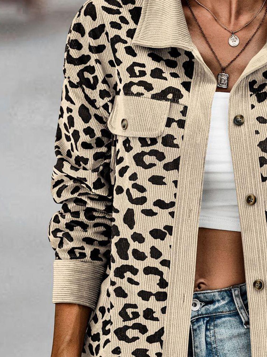 Full Size Leopard Buttoned Jacket  Southern Soul Collectives 