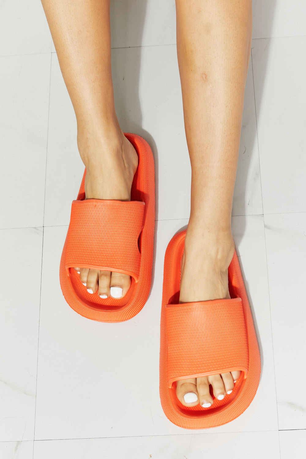 Arms Around Me Open Toe Slide in Orange  Southern Soul Collectives 