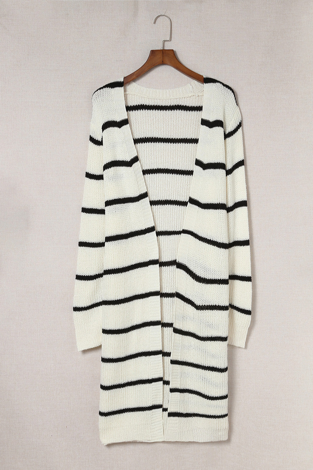 Striped Open Front Rib-Knit Duster Cardigan  Southern Soul Collectives 