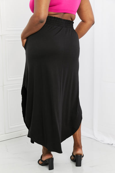 Zenana It's My Time Side Scoop Scrunch Skirt in Black  Southern Soul Collectives 
