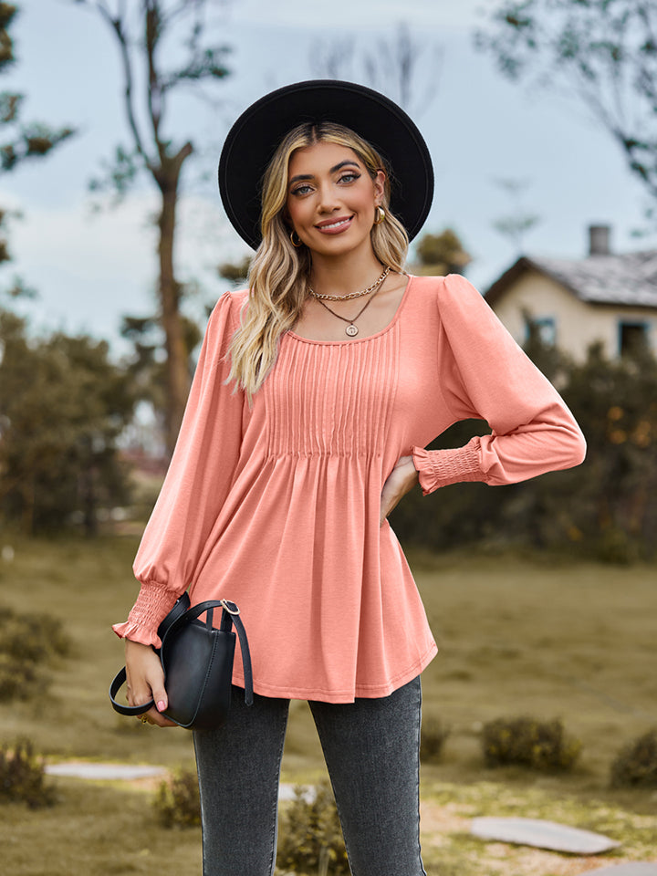 Puff Sleeve Pleated Blouse  Southern Soul Collectives 